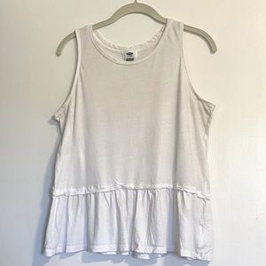Old Navy White Peplum Tank Top
